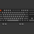Stylish Gray And White Keyboard With Red Accent Key And Full Size Layout 3d model