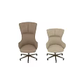 Office Chair With Two Styles Leather And Fabric High Back Armrest And Wheeled Base