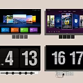 Smart TV Screens Showing Digital Display And Colorful Interface Features 3d model