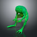 Green Humanoid Fantasy Creature Character In Standing Pose With Detailed Textured 3D Design