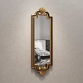 Ornate Gold Framed Decorative Wall Mounted Mirror Reflecting Modern Room Interior