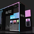 Bounce Modern Store Featuring Neon Lights Display Screens Product Displays And Tables Chairs