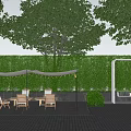 Outdoor Hanging Chair With White Frame Green Plant Background And Comfortable Cushions