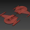 Unique White Model Spaceship With Golden Dragon Design And Cylindrical Parts