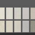 Wall Paneling with Various Textured Surfaces and Grid Pattern for Interior Decoration