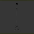 Decorative Wrought Iron Outdoor Floor Standing Light with Multiple Heads and Ornate Stand