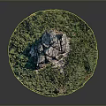 Scenic Rocky Mountain Peak Surrounded by Lush Green Forest Natural Landscape
