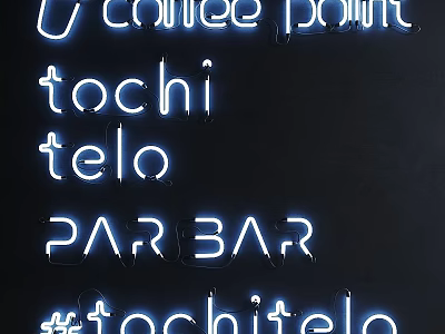 Neon Decorative Lights Displaying Coffee Point Tochi Telo Par Bar Techitelo 3d model