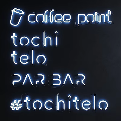 Neon Decorative Lights Displaying Coffee Point Tochi Telo Par Bar Techitelo 3d model