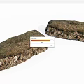 Moss Covered Stone Wood Pieces For Natural Garden Decor Elements 3d model