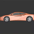 Orange Sports Car With Sleek Design Sunroof And Reflective Surface On Black Background