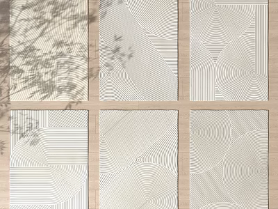 Modern Square Rugs Showcasing Striped Wave And Geometric Patterns For Stylish Home Decor 3d model