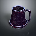 Dark Textured Ceramic Mug With Handle And White Rim For Daily Use