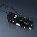 NPC Black Lawn Mower With White Wheels And Grass Collection Bag