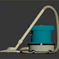Modern Blue Vacuum Cleaner With Long Hose And Detachable Cleaning Head