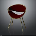 Modern Red Upholstered Chair With Wooden Legs And Sleek Contemporary Design