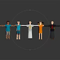 Diverse Cartoon Characters Standing Together With Arms Outstretched in a Group