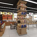 Modern Liquor and Tobacco Store Interior With Shelves Full Of Various Products And Display Counters