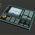 Industrial Computer Control Panel with Touch Screen Red Emergency Button Multiple Function Buttons and Knobs
