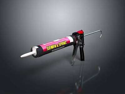 SHERWIN-WILLIAMS Caulk Gun Professional Construction Sealant Application Tool With Red Barrel And Black Handle Design 3d model