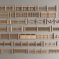 Wooden Fence Collection with Various Styles and Patterns 3d model