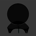 Modern Digital Clock with Round Screen Digital Time Display and Temperature Readout on Black Stand