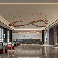 modern club hall reception hall reception area reception area private club reception hall 3d model
