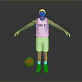 Man With Tattoos Wearing Dallas Mavericks Jersey Number 3 Standing With Basketball And Red Shoes