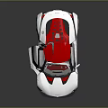 Stylish White And Red Sports Car With Open Gullwing Doors TYCO Front Design
