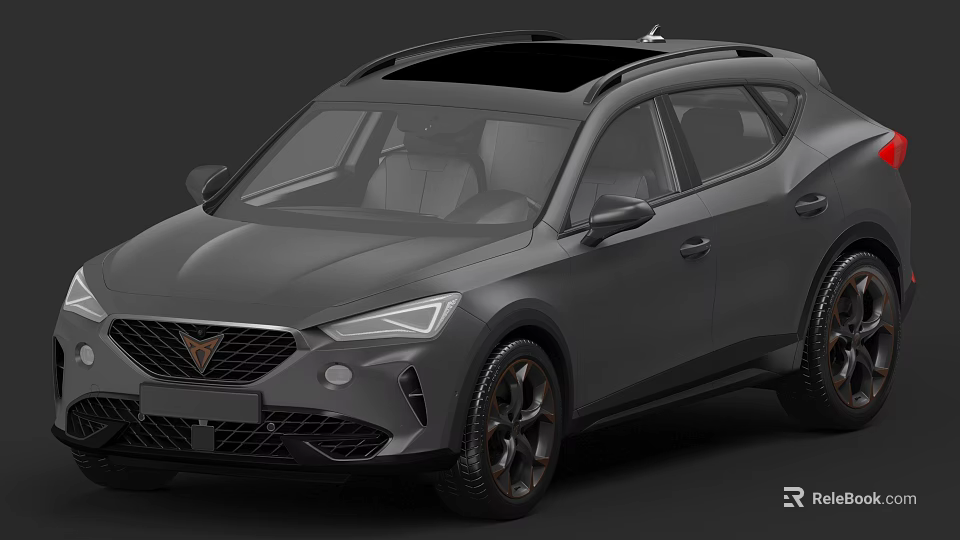 Modern Gray SUV Featuring Black Roof And Roof Rack Alloy Wheels 3d model 