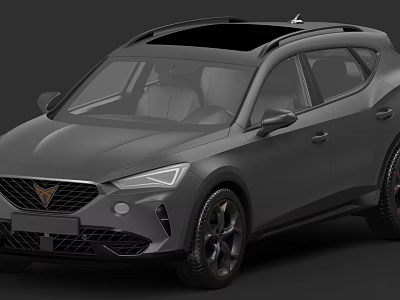 Modern Gray SUV Featuring Black Roof And Roof Rack Alloy Wheels 3d model