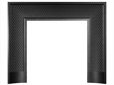 Black Door Frame With Intricate Carved Patterns And Decorative Design Elements 3d model