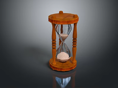 Decorative Ornament Decoration Set With Wooden Frame And Glass Sand Hourglass Timer 3d model