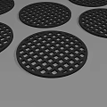 Multiple Black Round Grid Pattern Plant Stands For Home Garden Decoration