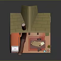 Whimsical Cottage Interior Design With Tree Trunk Ladder Dining Table Bookshelf Stove And Hanging Plants