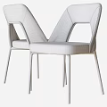 Elegant Modern Leisure Chairs In Gray And White With Gold Metal Legs