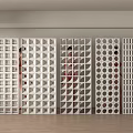 Modern White Decorative Room Dividers With Different Geometric Patterns For Interior Space Separation 3d model
