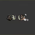 Two 3D Cartoon Characters Sitting On White Folding Chairs With Green Pants And Black Shirts