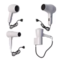 White Electric Hair Dryers With Different Styles For Daily Use And Power Cords