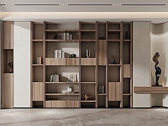 Quiet decorative cabinet bookcase 3d model