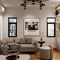 Modern Public Office Space Interior With Comfortable Sofa Bookshelves Trophy Displays Green Plants And Large Window