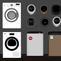 Various Washing Machines in Different Designs and Colors for Home Use 3d model