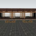 New Chinese-style Corridor Square Corridor 3d model