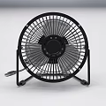 Black USB Desktop Fan With Metal Grill And Portable Design For Home Office Use