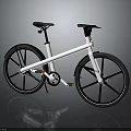 Modern Minimalist Bicycle With White Frame And Black Wheels Design 3d model