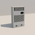 Gray Standing Air Conditioner Fan With Control Panel And Grille Design 3d model
