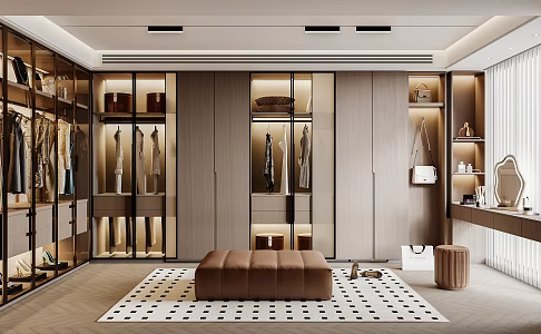 Modern Italian Cloakroom Light Luxury Cloakroom High-end Sense Cloakroom Bag Shoes Combination 3d model