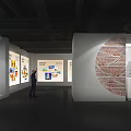 Contemporary Zhu Bingren Art Exhibition Hall With Visitors Taking Photos And Artworks