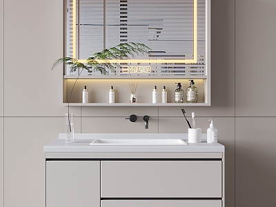 Modern Washbasin Bathroom Cabinet Bathroom Cabinet Combination Bathroom Small Pieces model