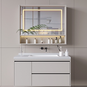 Modern Washbasin Bathroom Cabinet Bathroom Cabinet Combination Bathroom Small Pieces 3d model